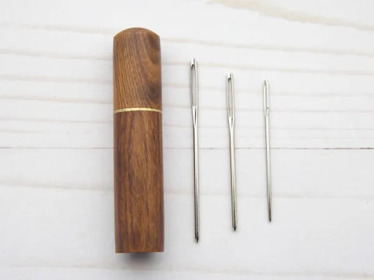 Wooden Darning Needle Storage Cases
