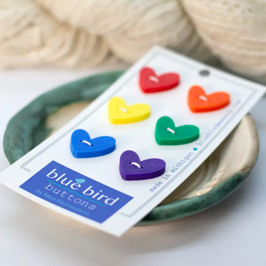 Rainbow Heart Buttons