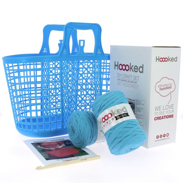 DIY Crochet Shopper Kit-Imperial Blue