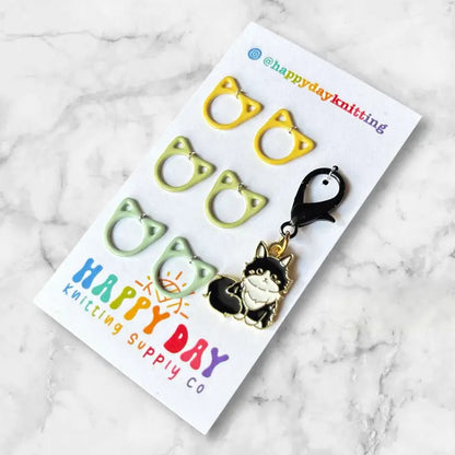 Cat Stitch Markers W/ Cat Rings