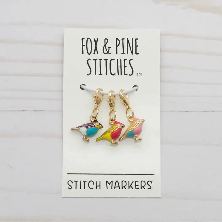 Colorful Birds Stitch Markers