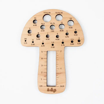 Mushroom Knitting Needle Gauge